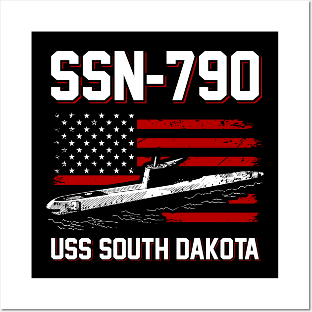 SSN-790 USS South Dakota T-Shirt Wall Art by Zone32